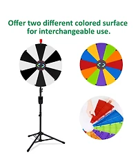 WinSpin Modular Prize Wheel and 10x10ft Pop Up Canopy w/ 12PCS Replacement Panels