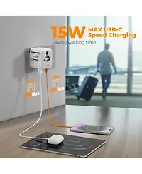 Tessan 28W Universal Travel Adapter, Worldwide Plug, 3 Usb-c & 2 Usb-a Ports for Us, Europe, Uk, Italy and Ireland