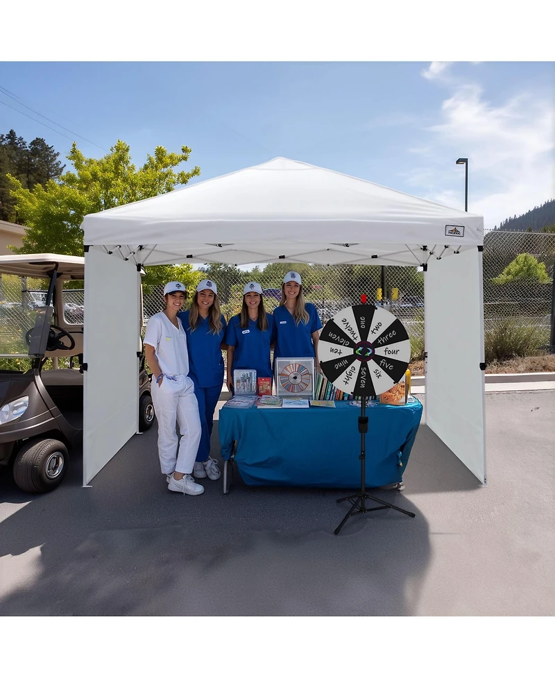 WinSpin Modular Prize Wheel and 10x10ft Pop Up Canopy 4 Sidewalls 12 Backup Panels