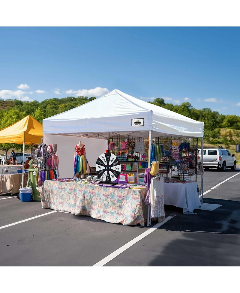 WinSpin Modular Prize Wheel and 10x10ft Pop Up Tent 4 Sidewalls 12 Backup Panels