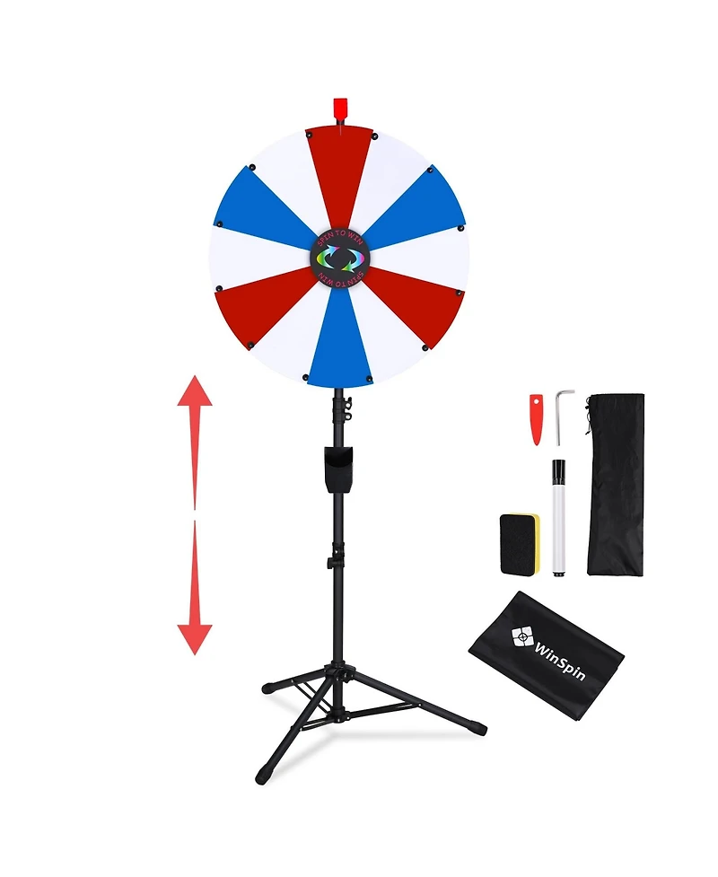 WinSpin 24" Display Prize Wheel Diy Floor Stand 12 Slot Modular Custom Spinning Wheel Pop Up Trade Show