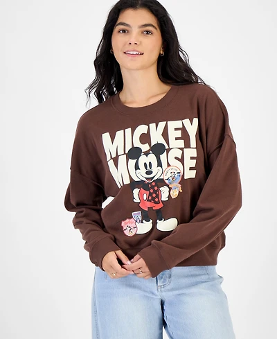 Grayson Threads, The Label Juniors' Mickey Scarf Patch Graphic Fleece Pullover