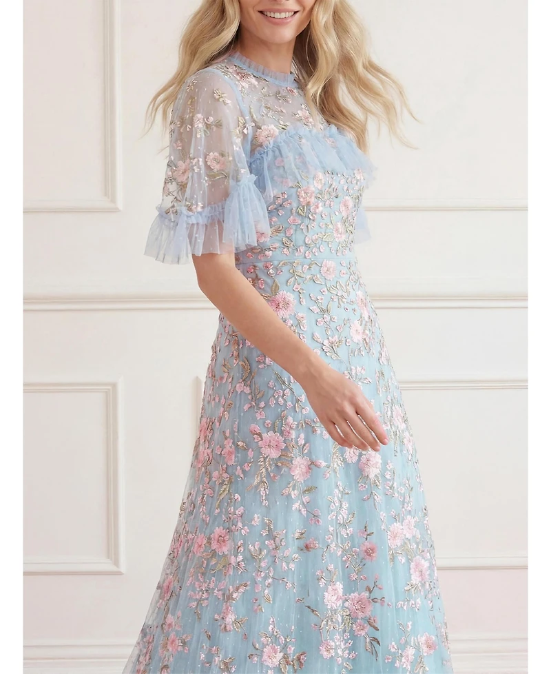 Needle & Thread Women's Eden Rose Cape Ankle Gown