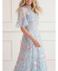 Needle & Thread Women's Eden Rose Cape Ankle Gown
