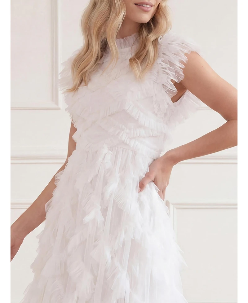 Needle & Thread Women's Genevieve Ruffle Short Sleeve Maxi Gown