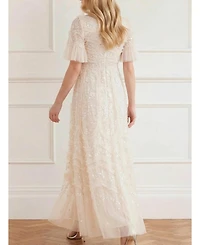 Needle & Thread Women's Gianna Ruffle Short Sleeve Maxi Gown