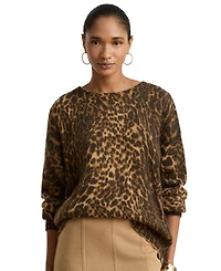 Lauren Ralph Women's Ocelot-Print Crewneck Sweater