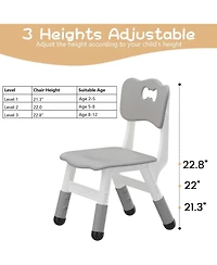 gaomon 4 Set of Height-Adjustable Plastic Chairs, Ergonomic Backrest, Non-Slip Feet, Durable, for Home, Kindergarten and Classroom Activities