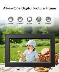 Eco4Life 7-Inch WiFi Ips Digital Picture Frame App-Controlled, Gift For Family and Parents Friends