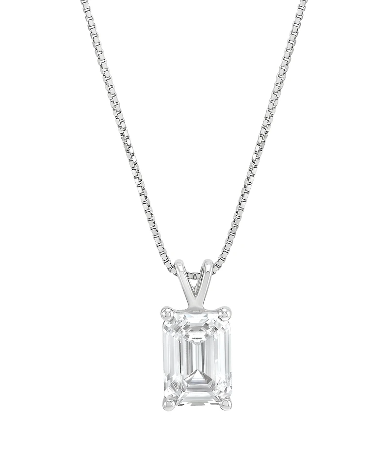 Macy's Igi Certified Lab-Grown Diamond Solitaire Pendant Necklace (1 ct. t.w.) in 14k White Gold