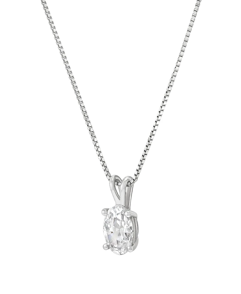 Macy's Igi Certified Lab-Grown Diamond Solitaire Pendant Necklace (1/2 ct. t.w.) in 14k White Gold