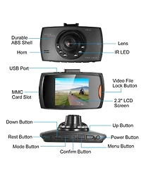 Neewer 1080P Car Dvr Camera Dash Cam Camcorder 90 Degree Angle Loop Recording Night Vison