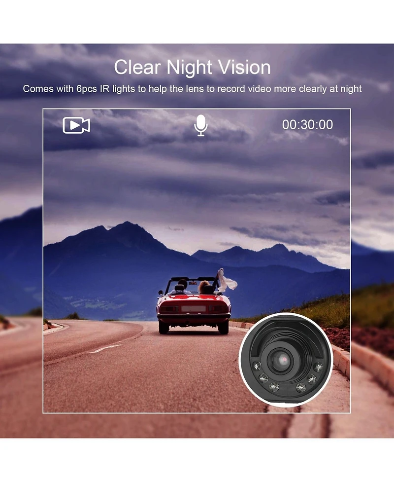 Neewer 1080P Car Dvr Camera Dash Cam Camcorder 90 Degree Angle Loop Recording Night Vison
