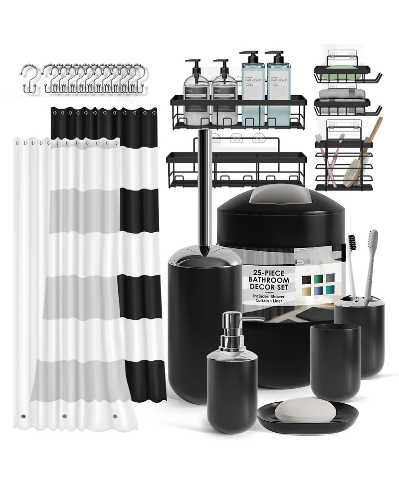 Clara Clark Piece Complete Bathroom Set with Shower Caddy