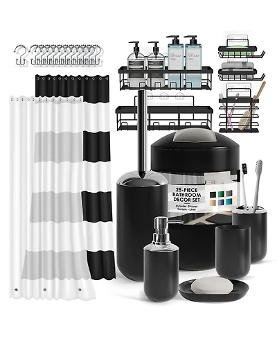 Clara Clark Piece Complete Bathroom Set with Shower Caddy