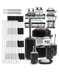Clara Clark Piece Complete Bathroom Set with Shower Caddy
