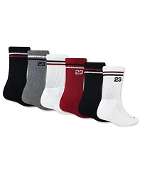 Jordan Boys' 7-11 Icon Stripe Crew Socks, 6-Pack