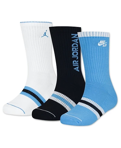 Jordan 7-11 Boys' and Girls' Retro Crew Socks, 3-Pack