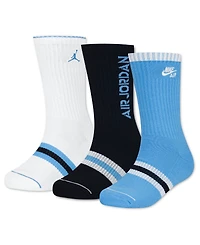 Jordan 7-11 Boys' and Girls' Retro Crew Socks, 3-Pack
