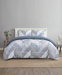 Bryony Floral Soft Patchwork Design 3-Piece Comforter Set