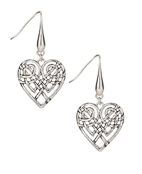 Patricia Nash Scandinavian Knot Collection Heart Hoop Earrings
