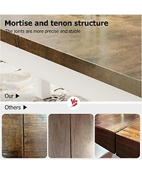 gaomon Industrial Dining Table for 4-6, Large Rectangular Kitchen with Rounded Corners