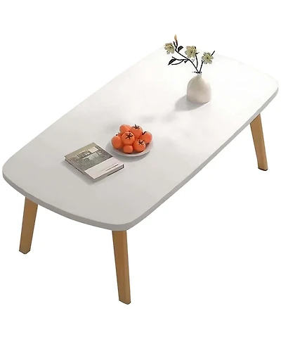 gaomon Foldable Coffee Table for Small Spaces, Low Floor Study Table, Wood Folding Table for Living Room, Bedroom, Dorm