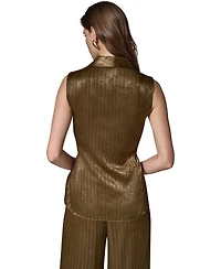 Donna Karan New York Women's Tie Waist Sleeveless Top