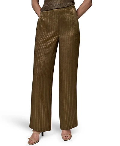 Donna Karan New York Women's Pinstripe Satin Pull-On Pants