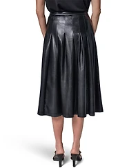 Donna Karan New York Women's Pleated Faux Leather Midi Skirt