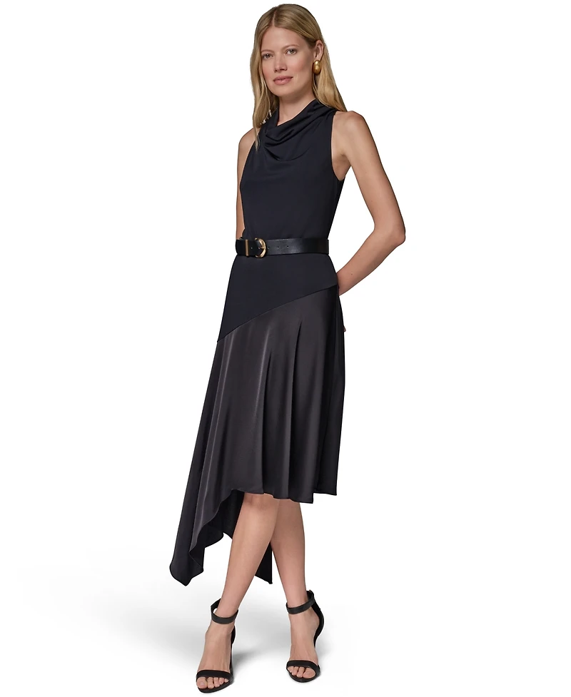 Donna Karan New York Women's Jersey High-Low Fit & Flare Dress