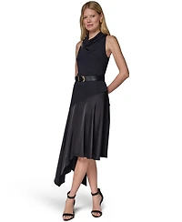 Donna Karan New York Women's Jersey High-Low Fit & Flare Dress