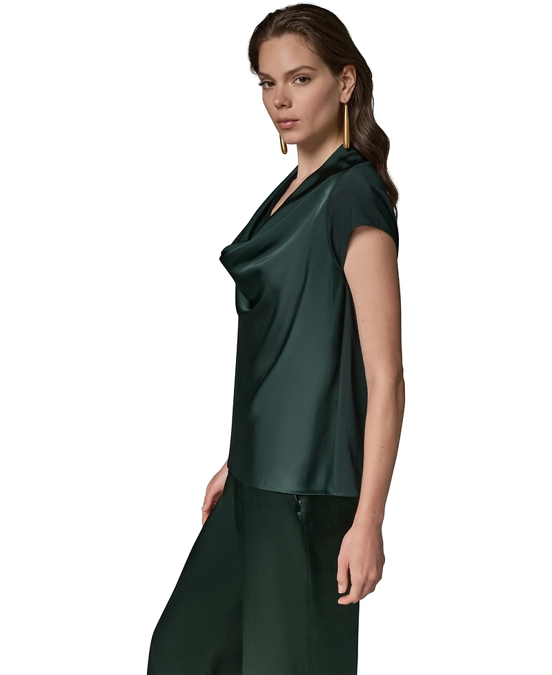 Donna Karan New York Women's Crepe Jersey Short-Sleeve Blouse