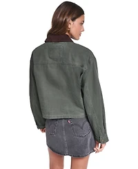 Levi's Women's Cropped Cotton Corduroy-Collar Barn Jacket