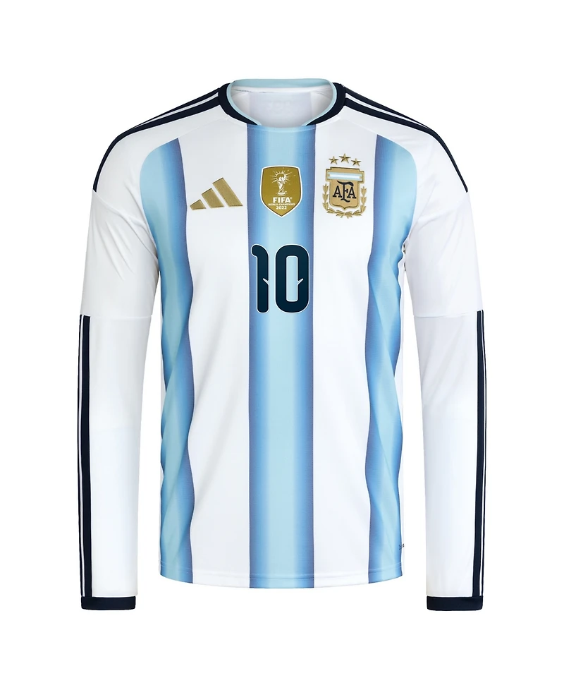 Adidas Men's Lionel Messi White Argentina National Team 2026 Home Replica Long Sleeve Jersey