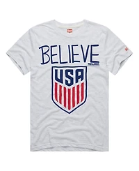 Homage Men's and Women's Gray Usmnt Ted Lasso Believe Crest Tri-Blend T-Shirt