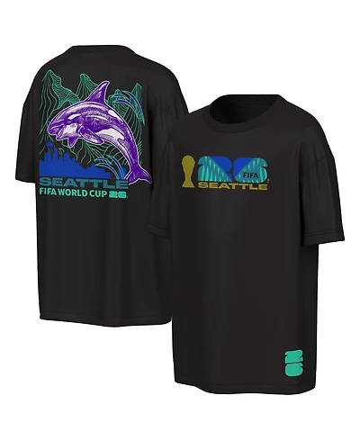 Outerstuff Men's Black Fifa World Cup 2026 Seattle Big City Poster T-Shirt