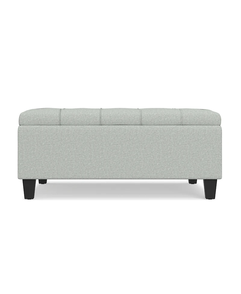 Simpli Home Harrison 16.5" Wood Storage Coffee Table Ottoman