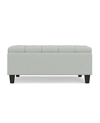 Simpli Home Harrison 16.5" Wood Storage Coffee Table Ottoman