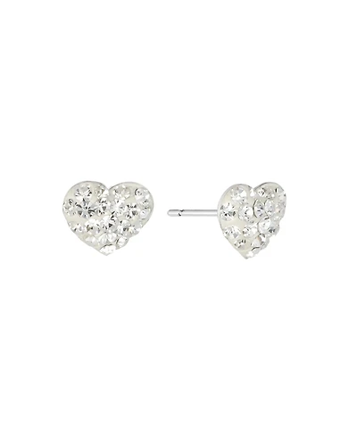 Macy's 8mm Crystal Pave Heart Stud Earrings
