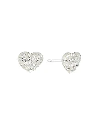 Macy's 8mm Crystal Pave Heart Stud Earrings