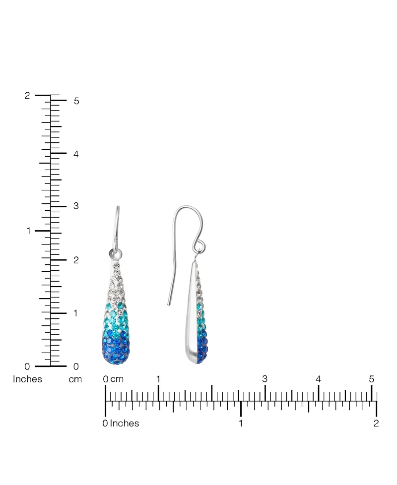 Macy's Crystal Pave Gradation Teardrop Drop Earrings