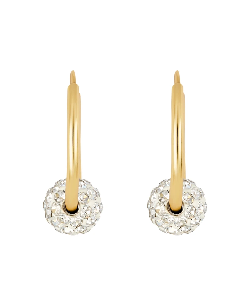 Macy's Crystal Pave 6mm Ball on 16mm Endless Hoop Earrings