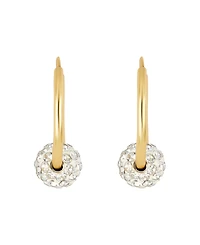 Macy's Crystal Pave 6mm Ball on 16mm Endless Hoop Earrings