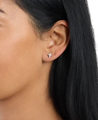 Macy's Cubic Zirconia Religious Cross Stud Earrings