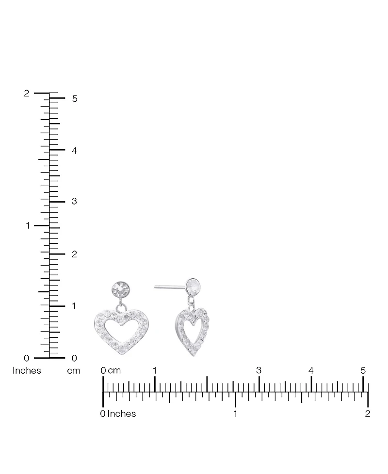 Macy's Crystal Pave Open Heart Dangle Earrings
