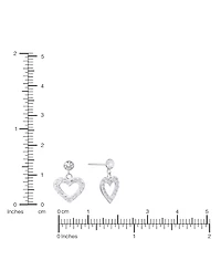 Macy's Crystal Pave Open Heart Dangle Earrings
