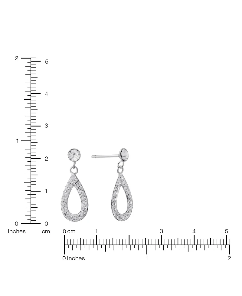 Macy's Crystal Pave Open Teardrop Earrings