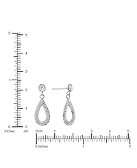 Macy's Crystal Pave Open Teardrop Earrings