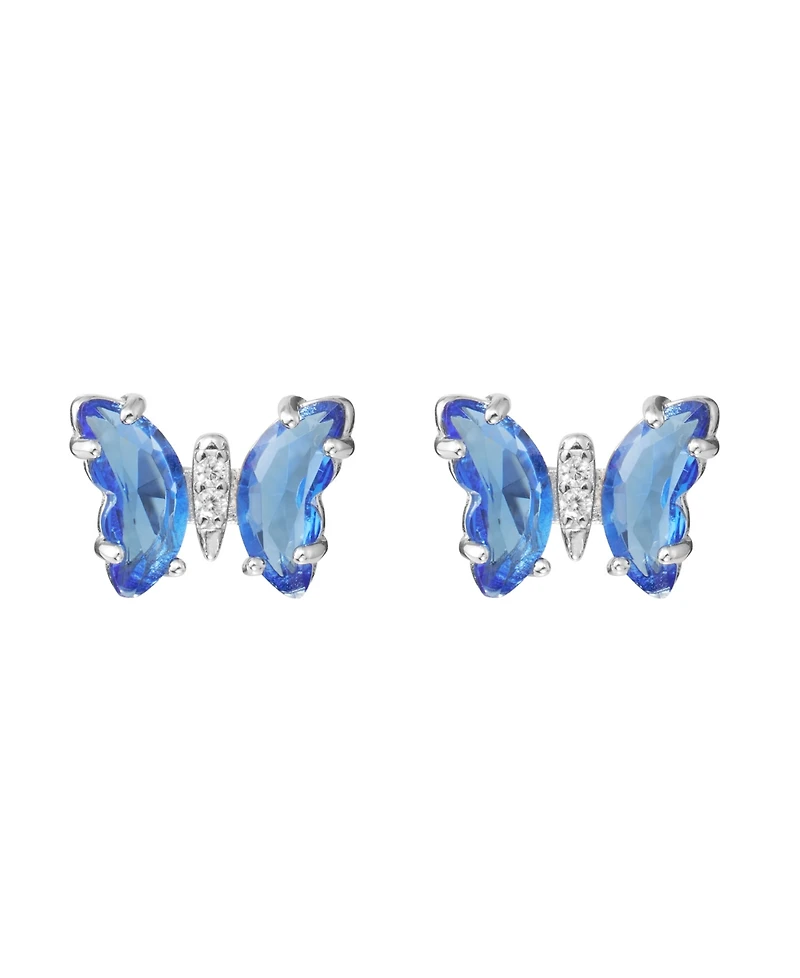 Macy's Crystal Butterfly with Cubic Zirconia Stud Earrings